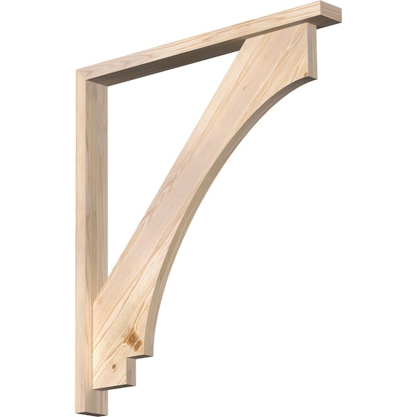 Ekena Millwork Imperial Block Smooth Bracket w/ Offset Brace, Douglas Fir, 3 1/2"W x 34"D x 38"H BKT0402X34X38IMP05SDF - main